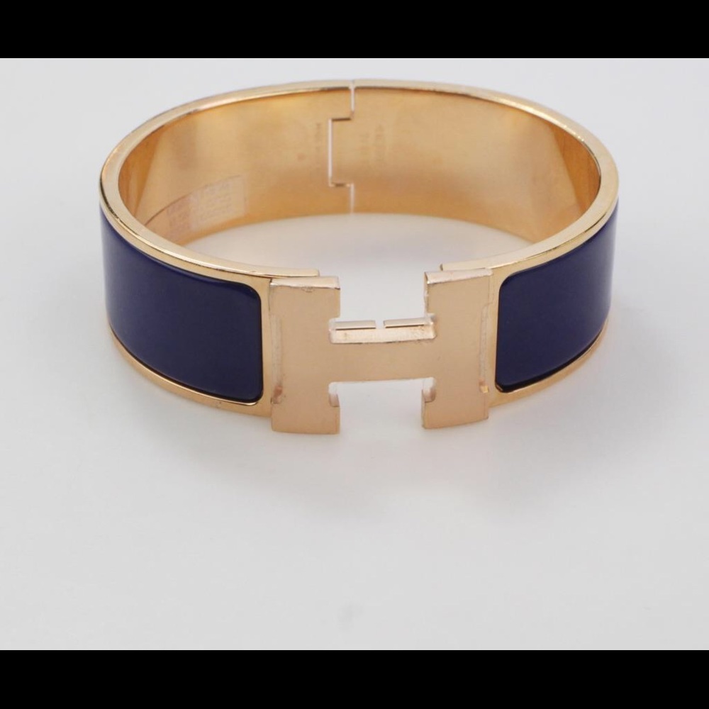 Hermes Clic Clac H Bracelet Blue Indigo GM